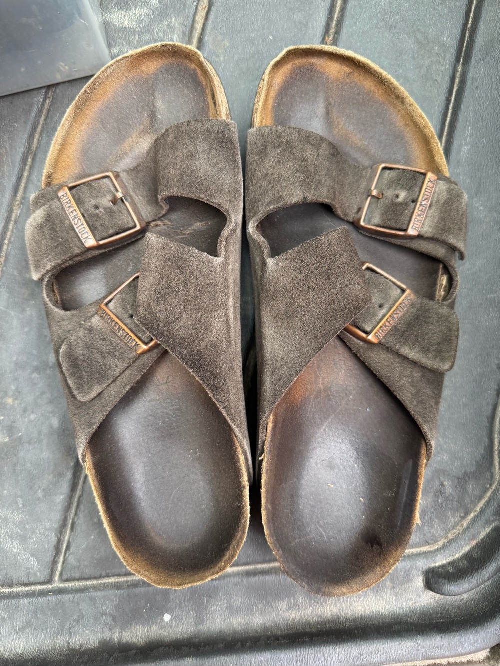 Birkenstock Brown Suede Double Strap Sandals